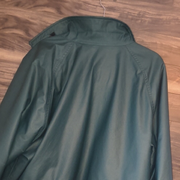 Vintage Woolrich Waxed Parka Barn Jacket Green Plaid Lined XL USA Made - Picture 9 of 9